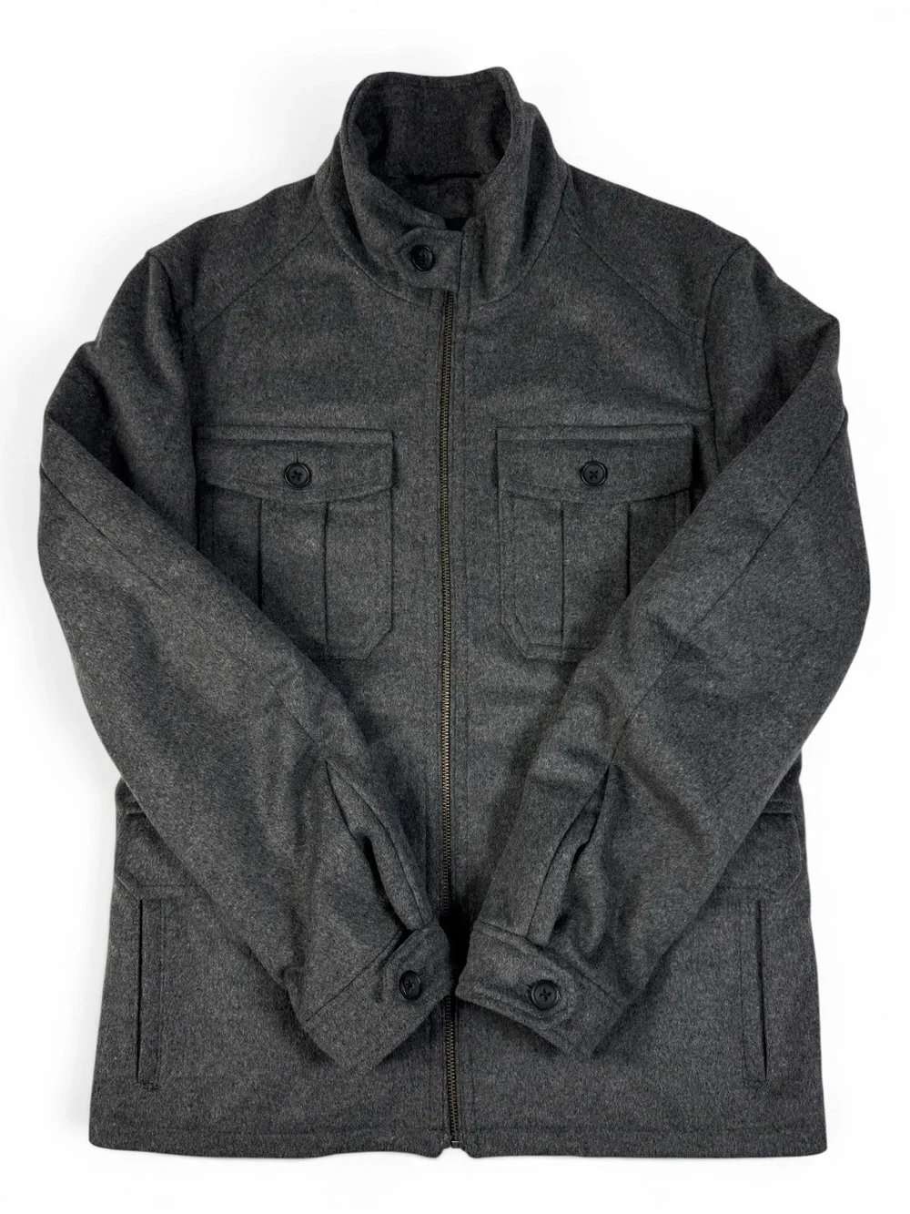 Banana Republic Heritage Wool Moto Field Jacket Gray Quilted Men’s Small